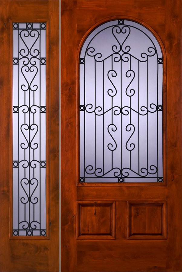 sw79 knotty alder wood door with one  sw53 sidelite